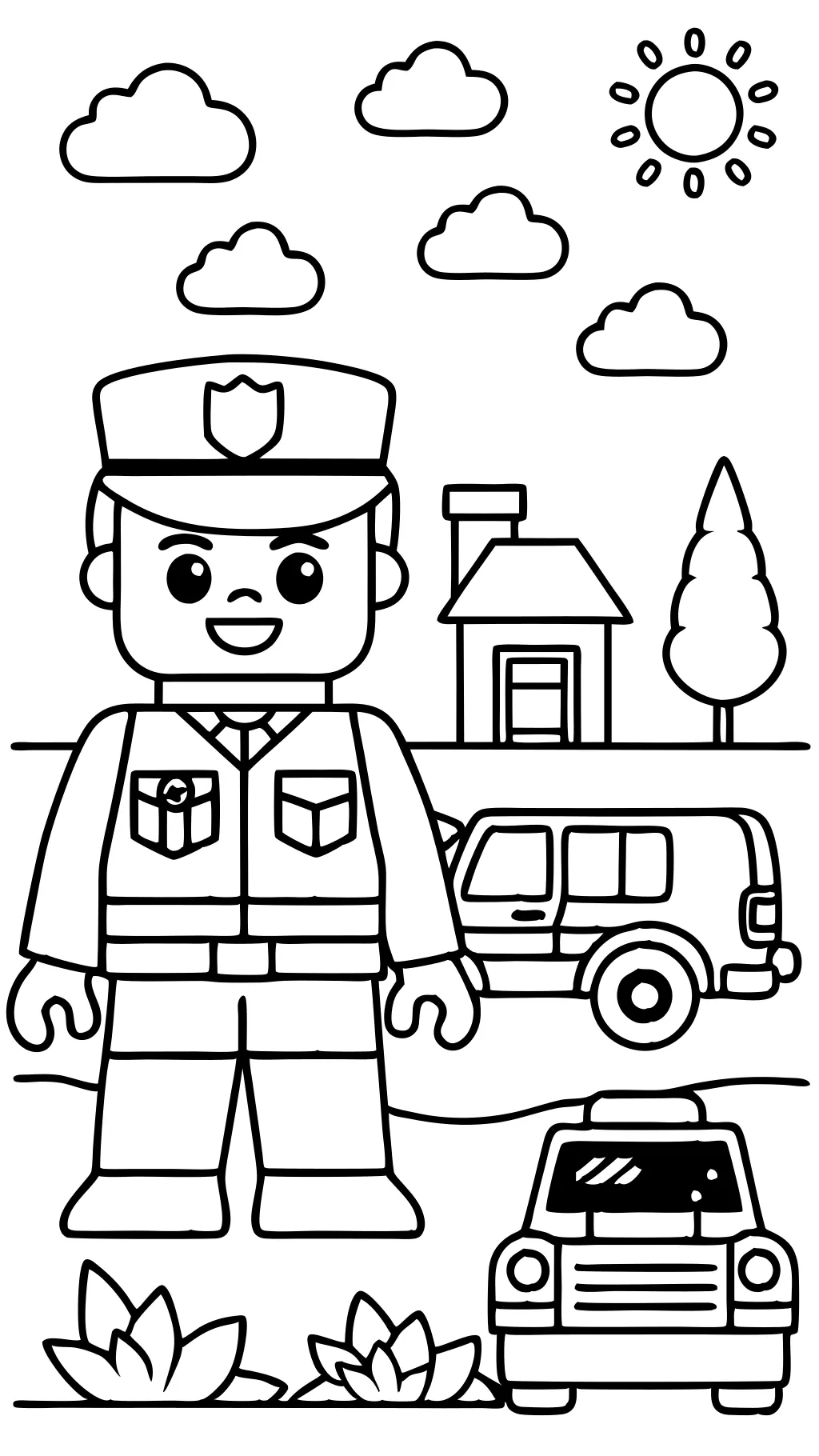 Páginas para colorear de la policía de Lego